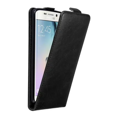 Obrázok produktu pre Cadorabo puzdro pre Samsung Galaxy S6 EDGE ochranný kryt v čiernej farbe Flipové puzdro na mobilný telefón Puzdro Kryt