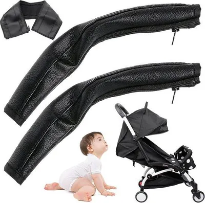 Produktbild von Universeller Kinderwagen-Griffbezug, Kunstleder, schwarz