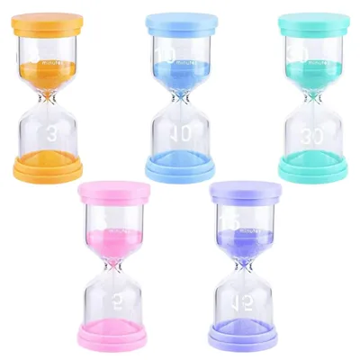 Produktbild von Ein 5-teiliges Sanduhr-Set für Kinder mit bunten Zeitintervallen