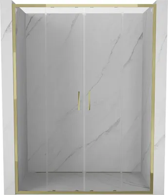 Produktbild von Mexen Exo doppelt verschiebbare Duschkabine 160 cm, transparent, gold - 8152-160-000-50-00