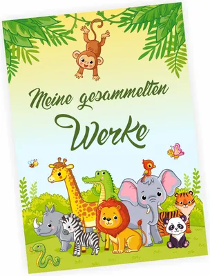 Image de Classeur A4 "Mes œuvres collectées" Animaux de la jungle