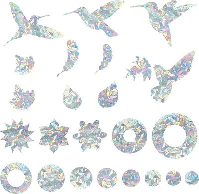 Produktbild von 46 Stück Vogelschutz Fensteraufkleber, Suncatcher Sticker für Glasfenster