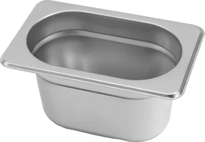 Zdjęcie produktu dla Pojemnik GN na posiłki, gastronomiczny 1/9 Mega-M ze stali nierdzewnej 176x108x100mm