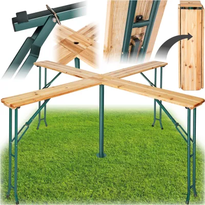 Produktbild von tectake® Stehtisch Quattro klappbar und standfest 241 x 241 x 103 cm