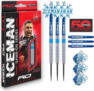 Produktbild von RED DRAGON Gerwyn Iceman Price Game On Series 20g Stahlspitze Satz mit Dart Flüge und Dart-Schäften