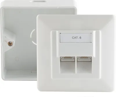 Produktbild von cat.6 Anschlußdose 2-Fach AP/UP reinweiß