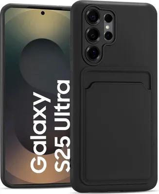 Image de Étui pour téléphone portable Samsung Galaxy S25 Ultra Housse étui silicone avec porte-carte Slim Wallet Case, noir