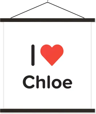 Produktbild von MuchoWow® Textilposter Ich liebe - Chloe - Mädchen 60x60 cm mit schwarzem Rahmen - Posteraufhänger
