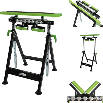 Produktbild von 2x Multifunktions-Arbeitsbock Rollenbock höhenverstellbar Klappbock V-Rollen 4 in 1