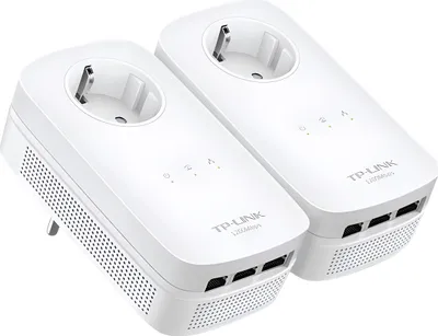 Zdjęcie produktu dla Zestaw TP-LINK AV1200 Gigabit Powerline Adapter KIT z gniazdem przednim i 3 portami LAN (TL-PA8030P KIT)
