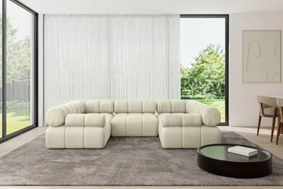 Produktbild von ALTDECOR Modulares Sofa Ecksofa in U-Form - Birno-U1 - 285x190x70 cm Beige Corner modular Sofa Eckcouch Couch Wohnlandschaft Cauchsofa Polstersofa