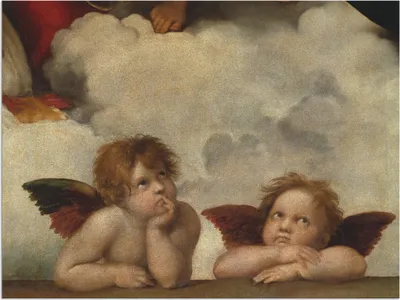 Produktbild von ARTland Wandbild Alu für Innen & Outdoor Detail aus Die Sixtinische Madonna. Größe: 80x60 cm