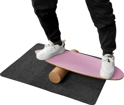 Produktbild von GOPLUS rutschfestes Balance Board aus Holz, Gleichgewichtsboard für zuhause, inkl. Korkrolle, Balancebrett mit 8 hochwertigen gepressten Holzschichten
