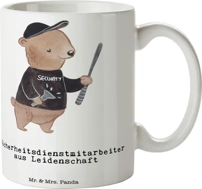 Produktbild von Mr. & Mrs. Panda Kaffeetasse Sicherheitsdienstmitarbeiter Leidenschaft - Weiß - Geschenk, Tasse, Becher, Pott, Teetasse, Bedruckte