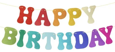 Productafbeelding van Happy Birthday-slingers, vlaggen, glitterslingers, decoraties voor kinderfeestjes, geschikt voor jongens en meisjes