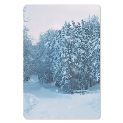 Produktbild von MuchoWow® Mauspad Mousepad Wald - Schnee - Winter 18x27 cm - Mousepads - Maus Mat - Pad - Mausunterlage