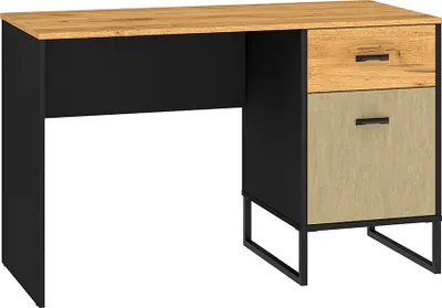 Produktbild von Schreibtisch, schwarz mit Eiche und sandfarben, CASPER-131