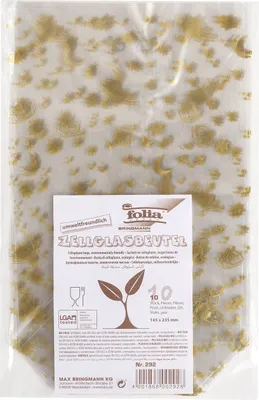 Produktbild von folia Weihnachts-Zellglasbeutel Maße: (B)115 x (H)190 mm 10 Beutel (ohne Inhalt)