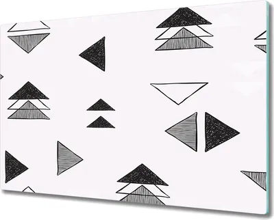 Produktbild von Glas Schneidebrett Herdabdeckplatten Schneideplatten - 80x52 cm - Dreiecke Formen