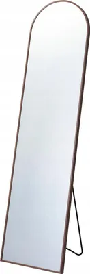 Image de Miroir sur pied, forme arquée, marron, 40 x 150 cm