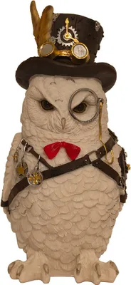 Produktbild von Gothic Deko Figur Steampunk Eule Uhu Vogel Kauz Schneeeule Schleiereule Skulptur