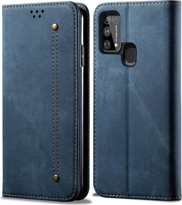 Obrázek produktu pro Galaxy M21S Pouzdro, Kožené Peněženkové Pouzdro s Magnetickým Uzavíráním a Stojánkem pro Samsung Galaxy M21S modré