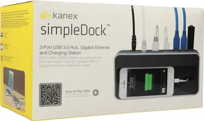 Produktbild von Kanex USB3DOCK, Docking, USB 3.0 (3.1 Gen 1) Type-A, Apple, Schwarz, Silber