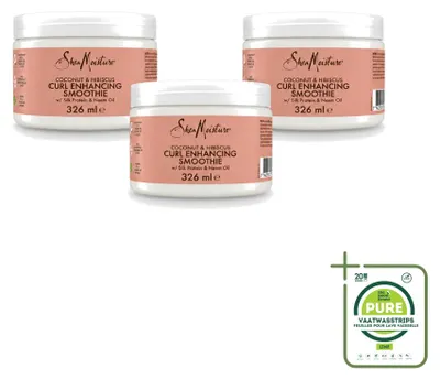 Imagen del producto de 3 unidades de SheaMoisture, crema para definir rizos con aceite de coco y hibisco, 326 ml - Paquete grande