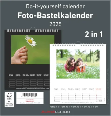 Produktbild von Foto-Bastelkalender 2025 - 2 in 1: schwarz und weiss - Do it