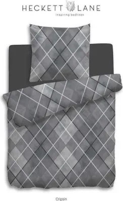 Immagine prodotto di HNL biancheria da letto in flanella a righe Crispin grigio 135x200 cm + 80x80 cm