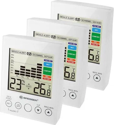 Produktbild von Famanu Hygrometer-Set mit Thermometer und Schimmelalarm - 3 Stück