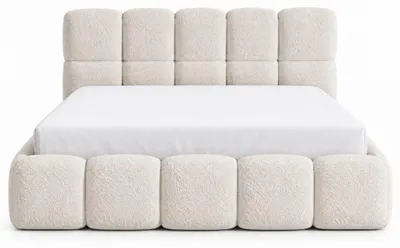 Produktbild von ELVORA DESIGNE Polsterbett 180x200 cm NOLA I mit Bettkasten, ohne Matratze, Creme