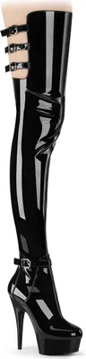 Produktbild von DELIGHT-3055 Damen Boots von Pleaser, Schwarz EU 35, US 5