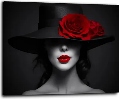 Produktbild von Wandbild Leinwandbild Lady Beautiful Lips Kunstdruck XL Wanddeko: 120x80x4cm