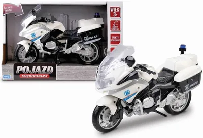 Produktbild von Polizei-Spielzeugmotorrad mit Licht, Sirene und Friktionsantrieb