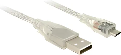 Produktbild von DeLOCK 83901, 2 m, USB A, Micro-USB B, USB 2.0, Männlich/Männlich, Transparent