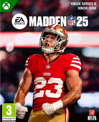 The cover art for the EA Sports Madden NFL 25 video game for Xbox Series X and Xbox One.