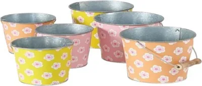Produktbild von Pflanztopf Blossom Eisen Gelb, Rosa oder Orange 2er-Set