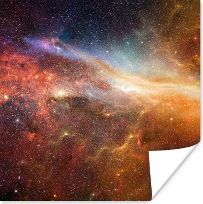 Produktbild von MuchoWow® Poster Sterne - Weltraum - Orange 50x50 cm - Wohnzimmerdekoration