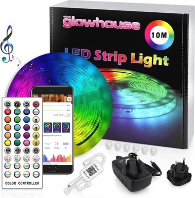Produktbild von LED-Strips mit Bluetooth 10M - RGB Farbwechsel mit Fernbedienung und App-Bedienung - Wasserfest IP65
