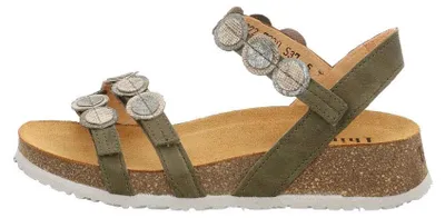 Produktbild von THINK Schuhwerk Damen Riemchensandalen Koak Leder Oliv Größe 36 Klettverschluss