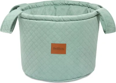 Produktbild von Bellochi Spielzeugkorb Aufbewahrungskorb Kinder - 33 x 40 cm - Geräumig und Universell Aufbewahrungskorb Kinderzimmer mit Henkel - aus Weichem Samt -  minzgrün