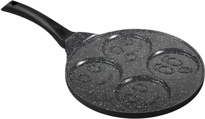 Obrázek produktu pro Pánev na lívance - Pánev - Na pečení lívanců - Vhodná pro indukční vařiče - 27 cm - Černá