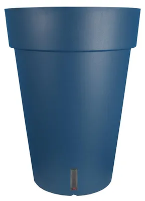 Image de Pot de fleurs à réserve d'eau Hydrosystem Loft Haut Rond D39cm - H52cm - 37L - Bleu - Fabrication Française