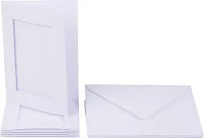 Produktbild von Passepartoutkarten+Kuvert rechteckig je 5 St. Weiß