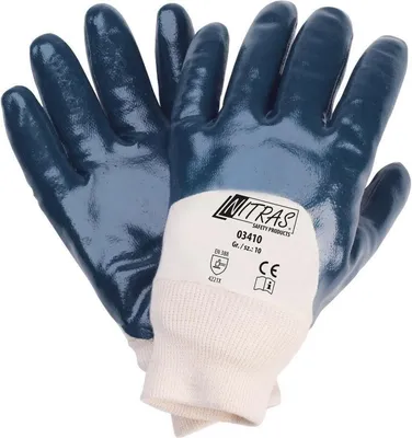 Produktbild von Arbeitshandschuhe | 144 Paar Nitras Nitrilhandschuhe | blau | Gr. 8 - 11