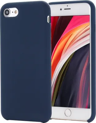 Produktbild von Mobigear Rubber Touch iPhone SE (2020) Silikon Hülle Backcover - Dunkelblau