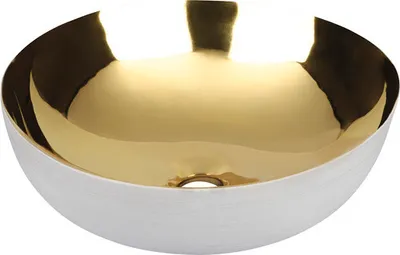 Obrázok produktu pre Umývadlo na dosku Differnz Shine sanitárna keramika biela zlatá 40 cm 38.010.64