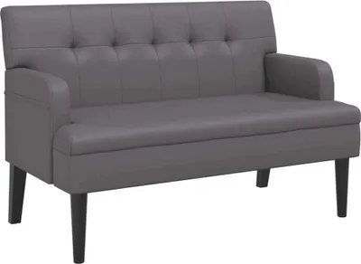 Immagine prodotto di Panca con schienale grigio 112x65,5x75 cm in Pelle finta