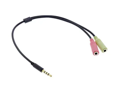 Immagine prodotto di InLine® 99302I Cavo adattatore per cuffie audio, spina jack da 3,5 mm a 4 pin a 2 prese jack da 3,5 mm, 0,15 m